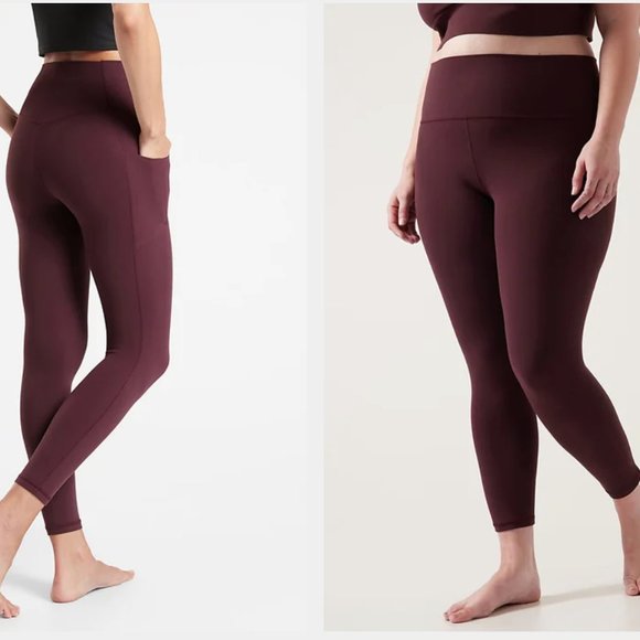 Athleta Pants - ATHLETA Salutation Stash 7/8 Tight in Spiced Cabernet Sz L